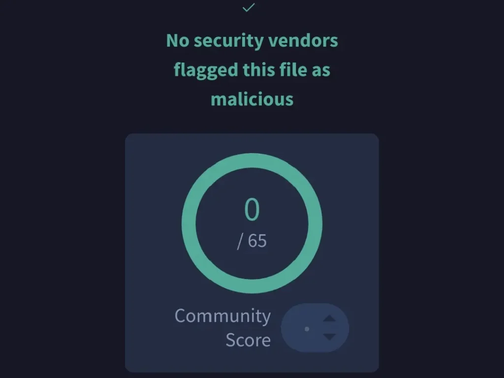 Virus total reports for Night Andventure APK